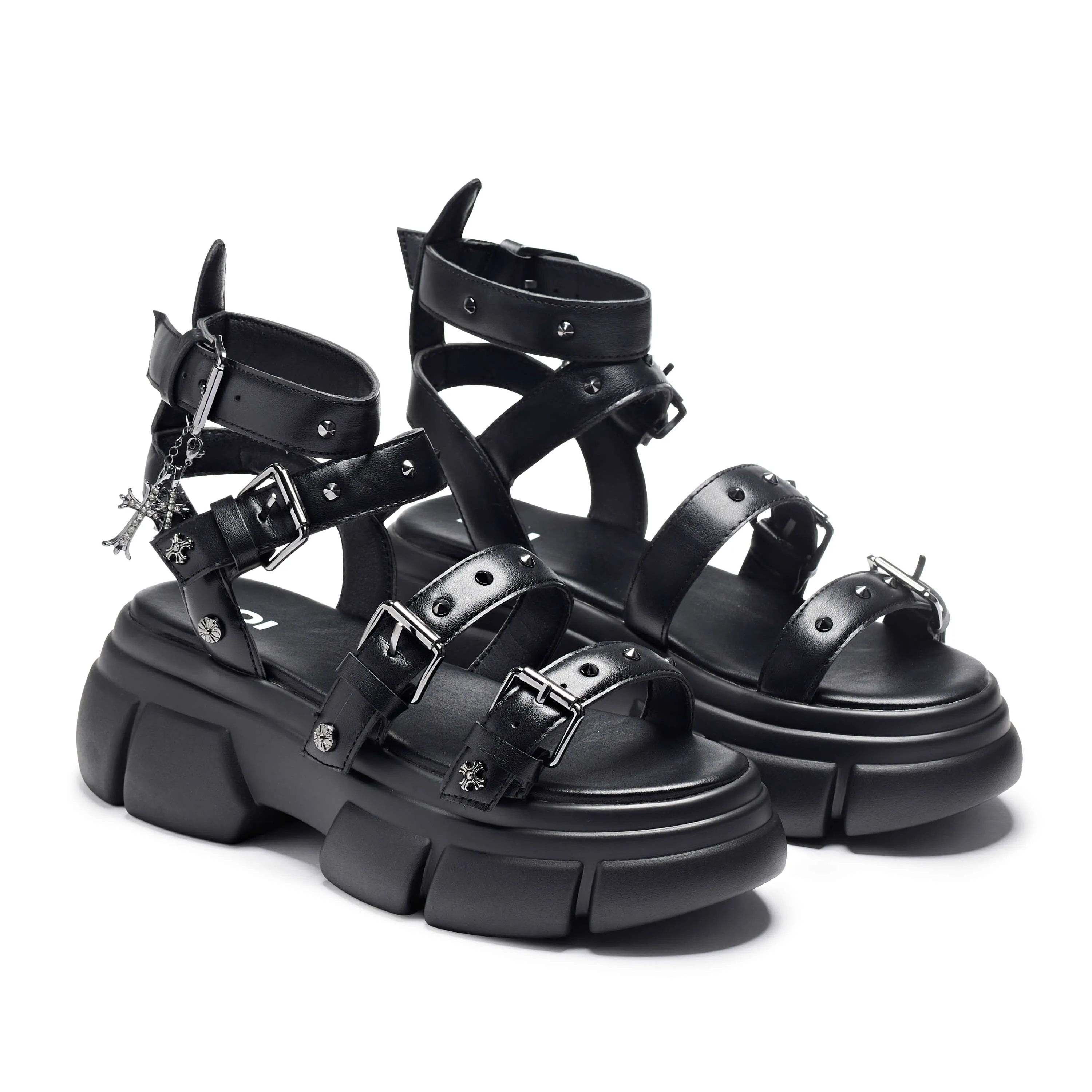 A Raining Vengeance Charm Platform Sandals