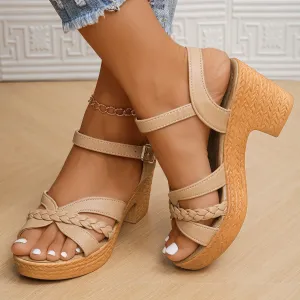 Amélie | Platform high heels sandals with ankle strap