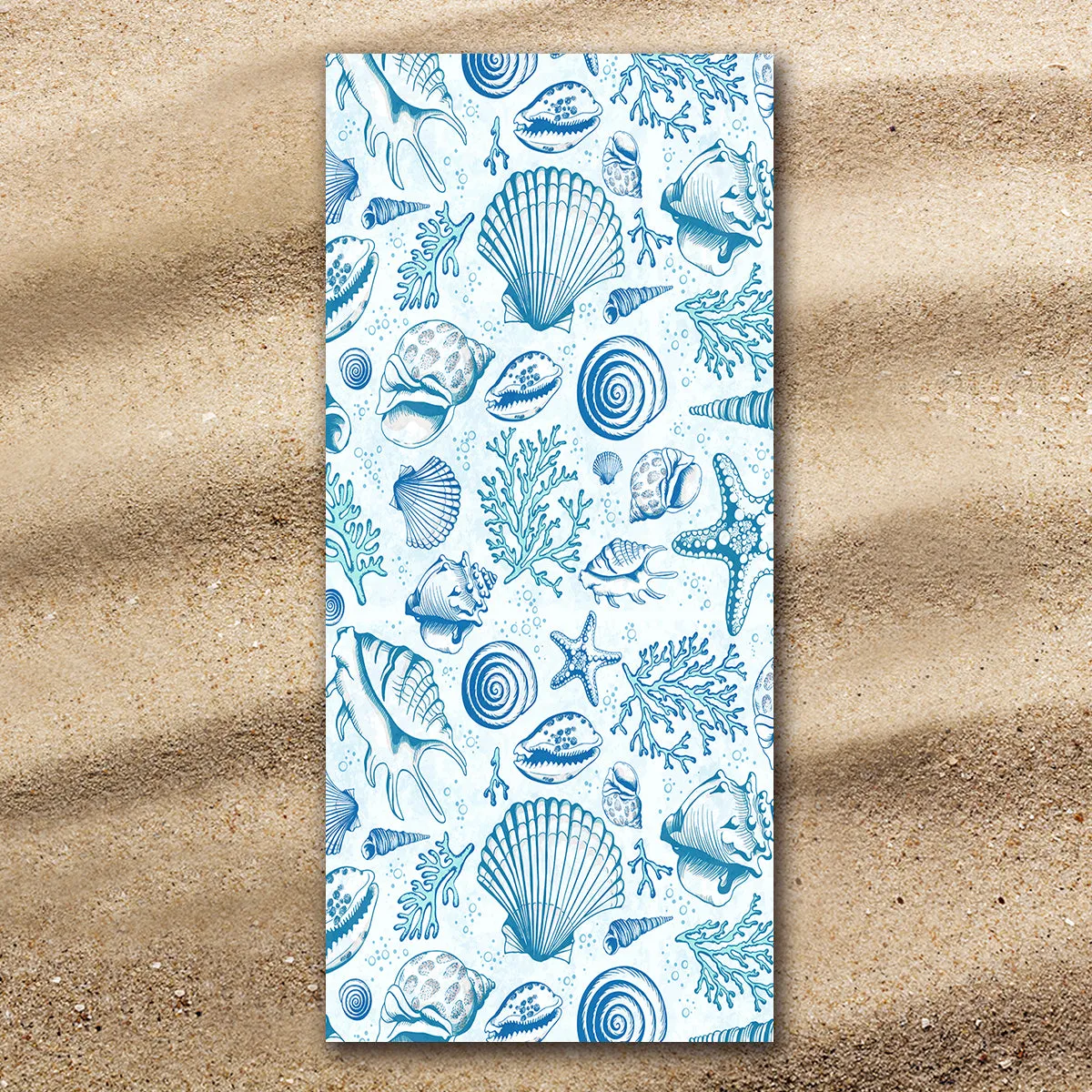 Blue Seashells Extra Large Beach Towel