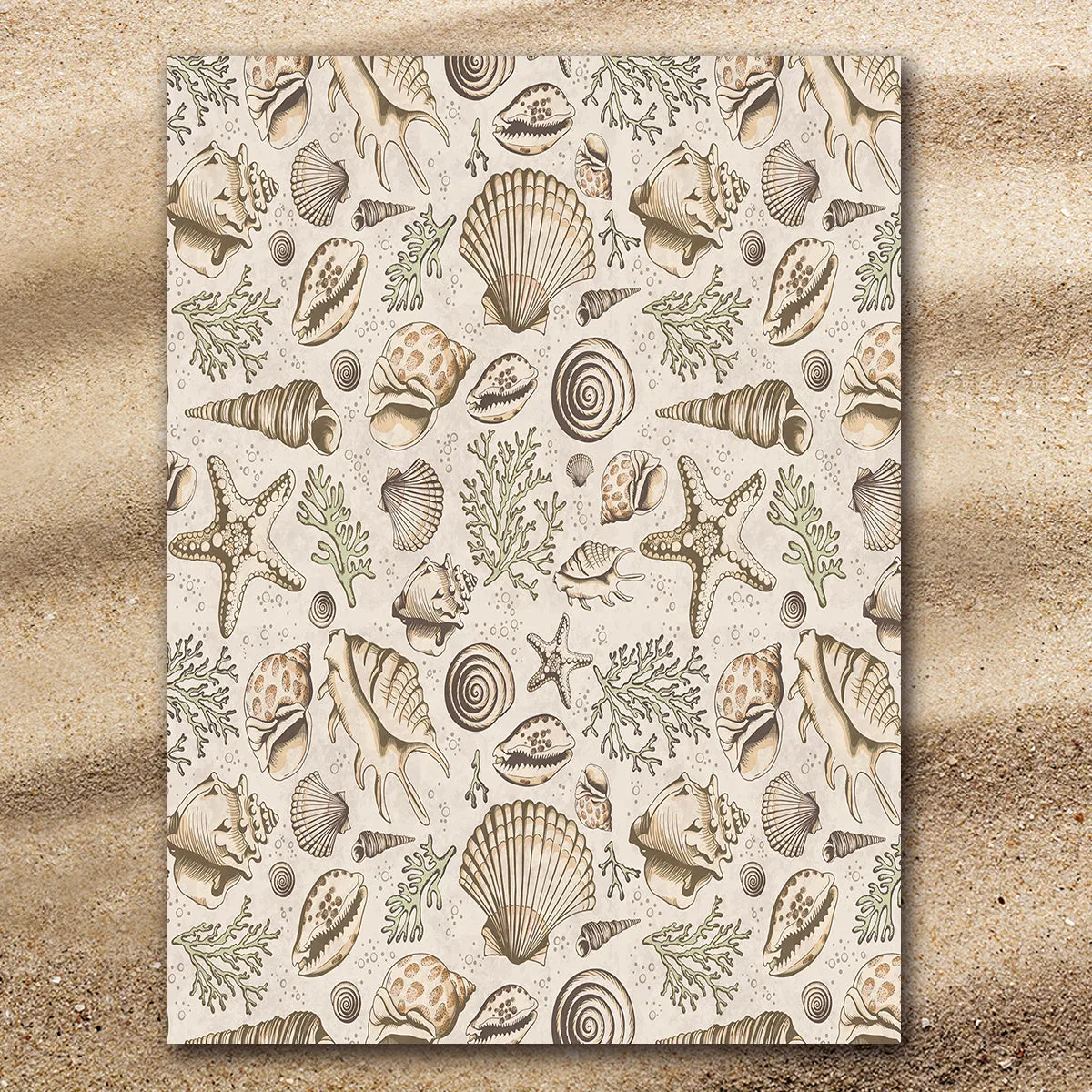 Brown Seashells Jumbo Beach Towel