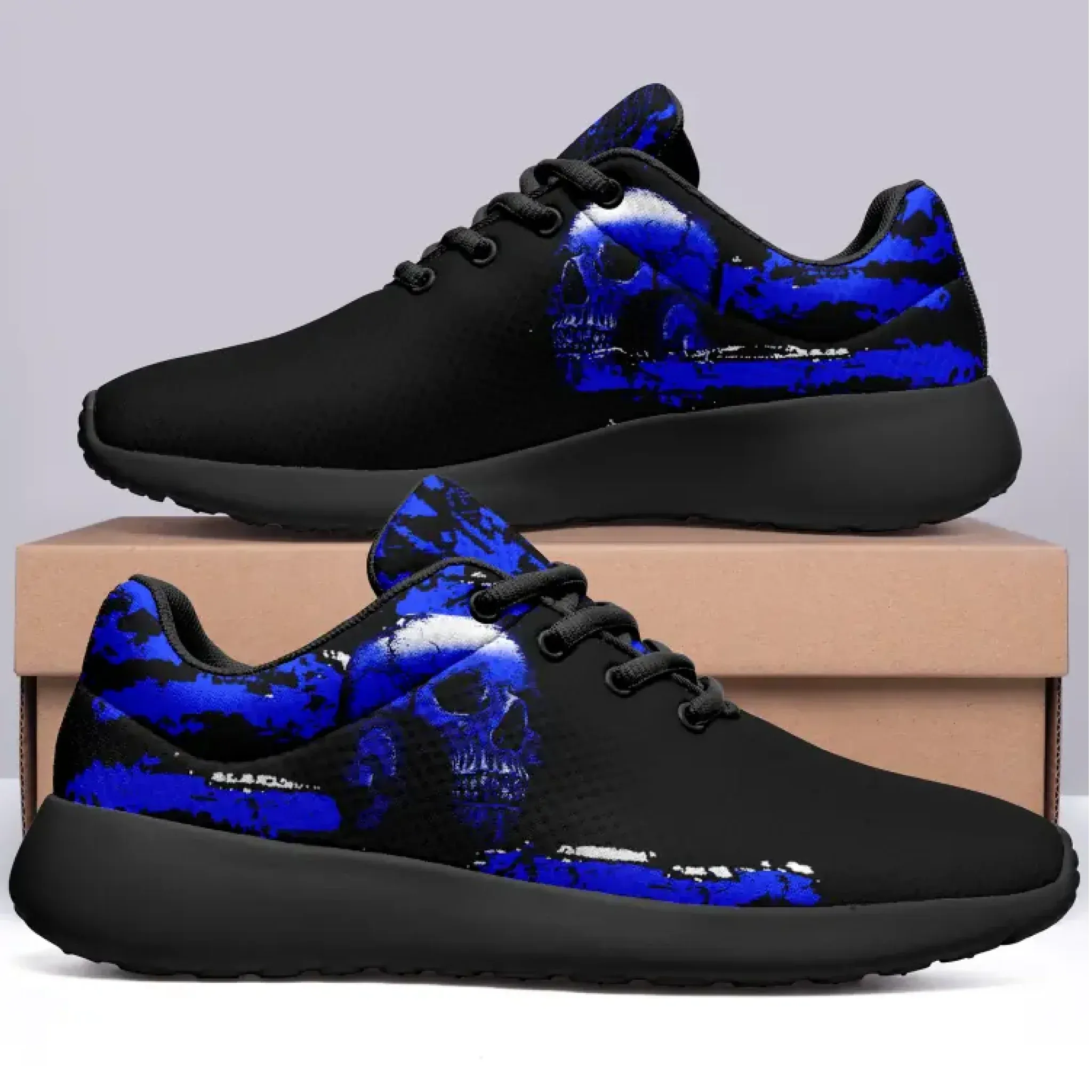 Buy One Get One Blue Color Personalized Skull Sneaker Comfortable Shoe, 067-2302-004-1