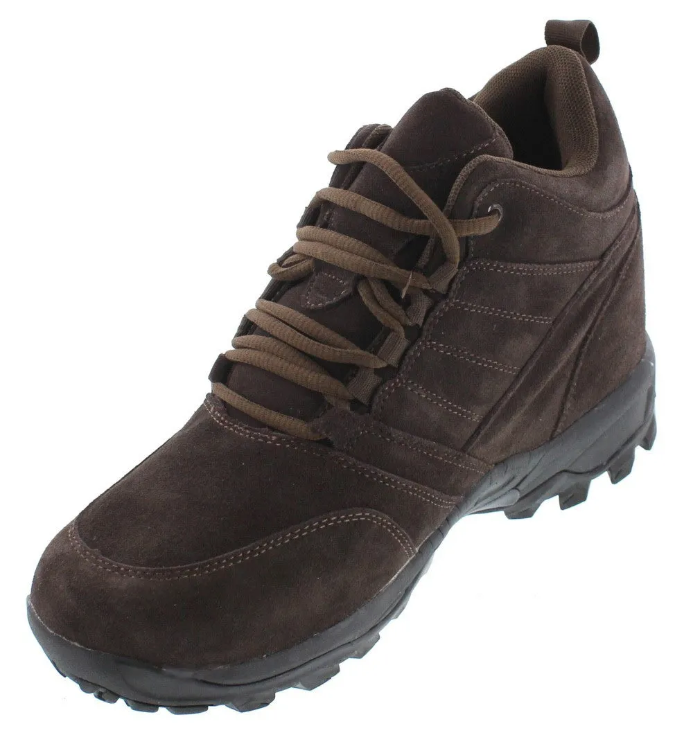 CALTO - H0031 - 4 Inches Taller (Dark Brown) - Hiking Style Boots