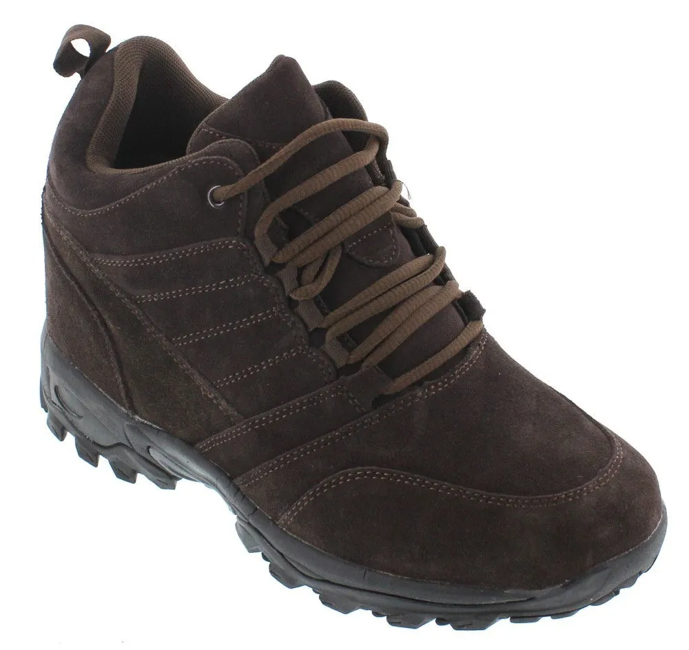 CALTO - H0031 - 4 Inches Taller (Dark Brown) - Hiking Style Boots