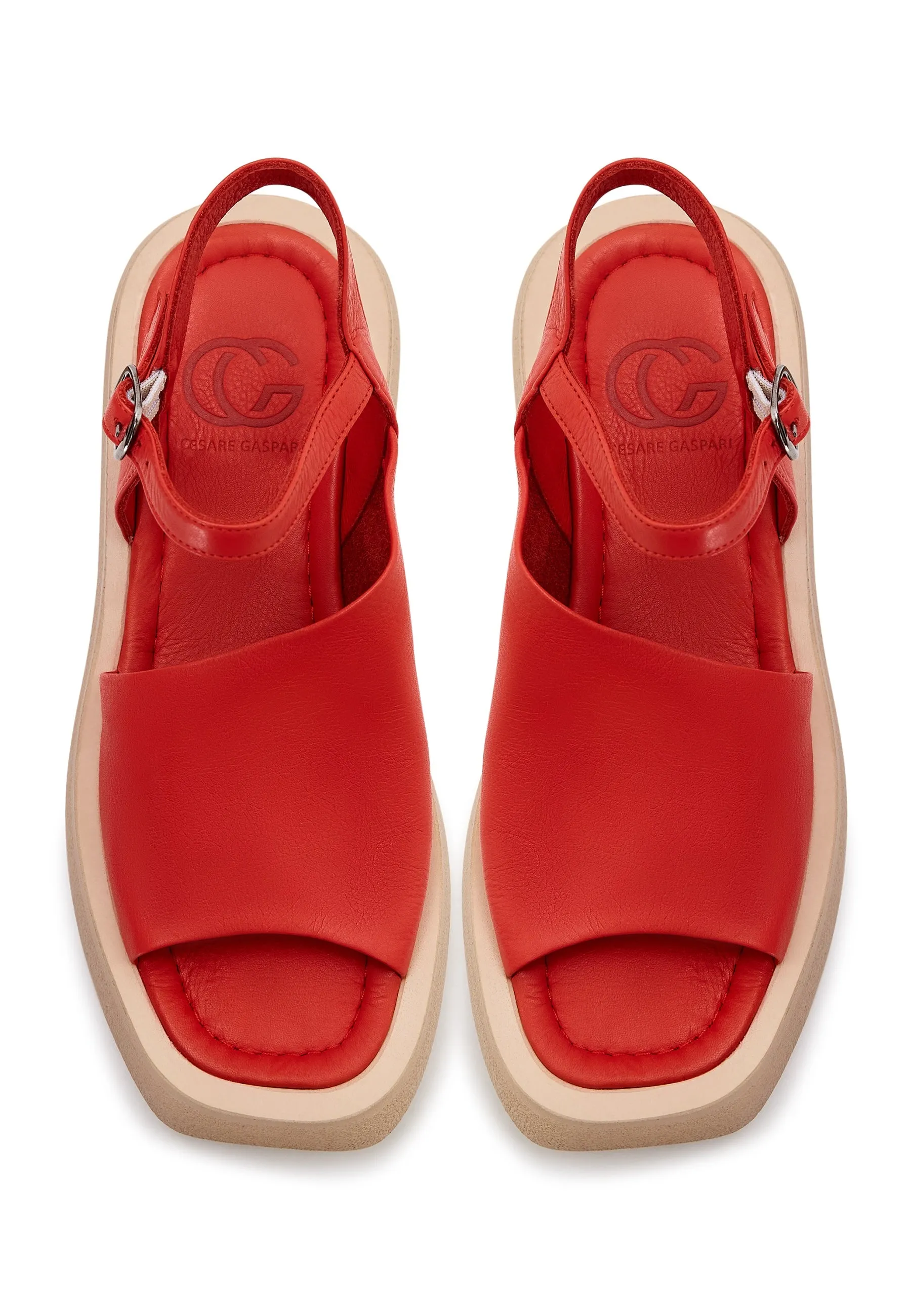 Casual Platform Sandals - Red