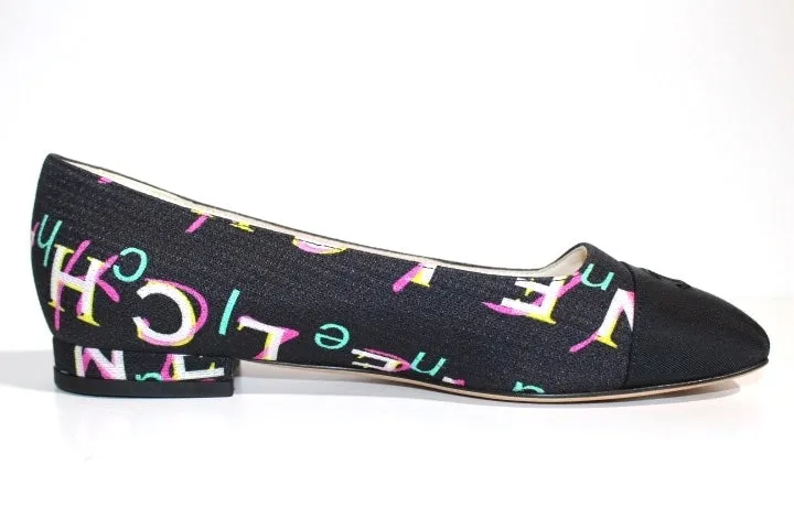 CHANEL CC COCO MARK PRINT BALLET FLATS