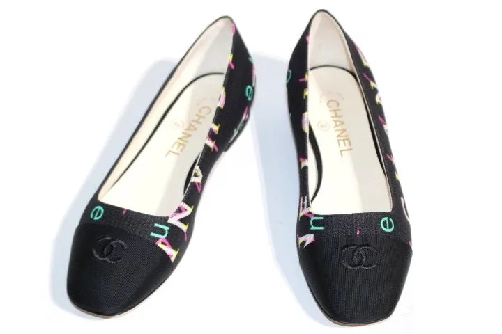 CHANEL CC COCO MARK PRINT BALLET FLATS