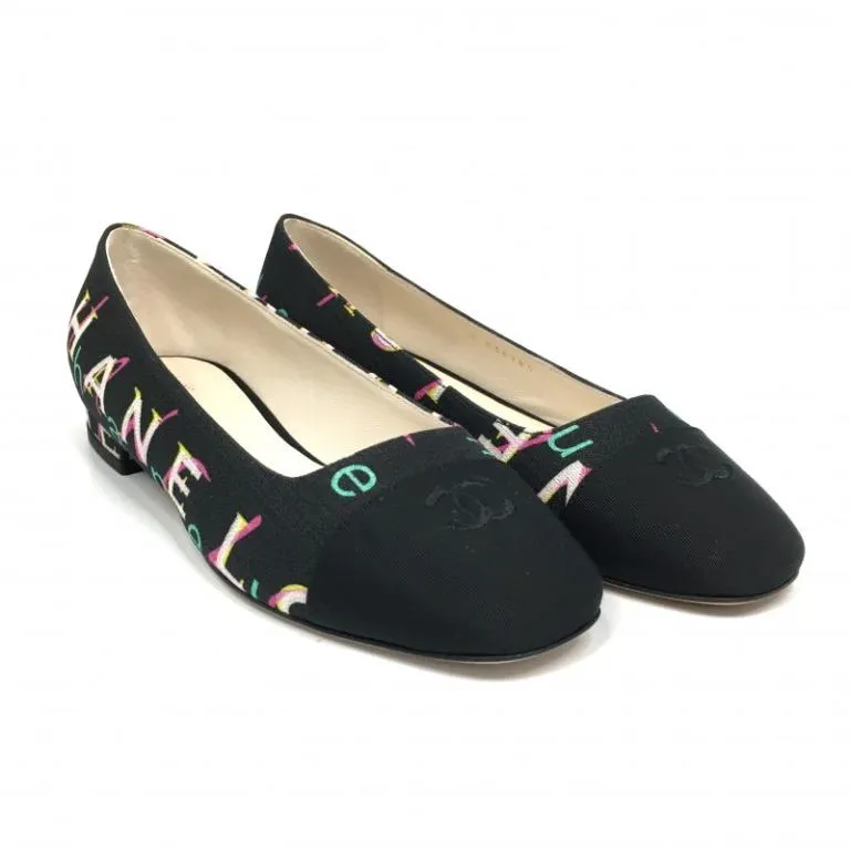 CHANEL CC COCO MARK PRINT BALLET FLATS