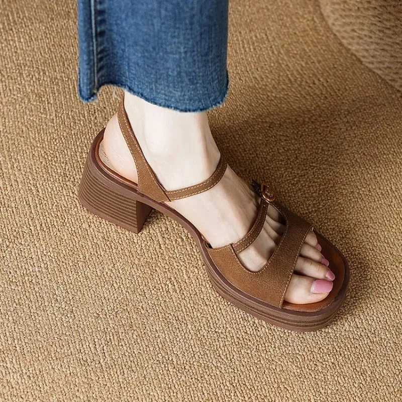 Chic Open Toe Block Heel Sandals for Women