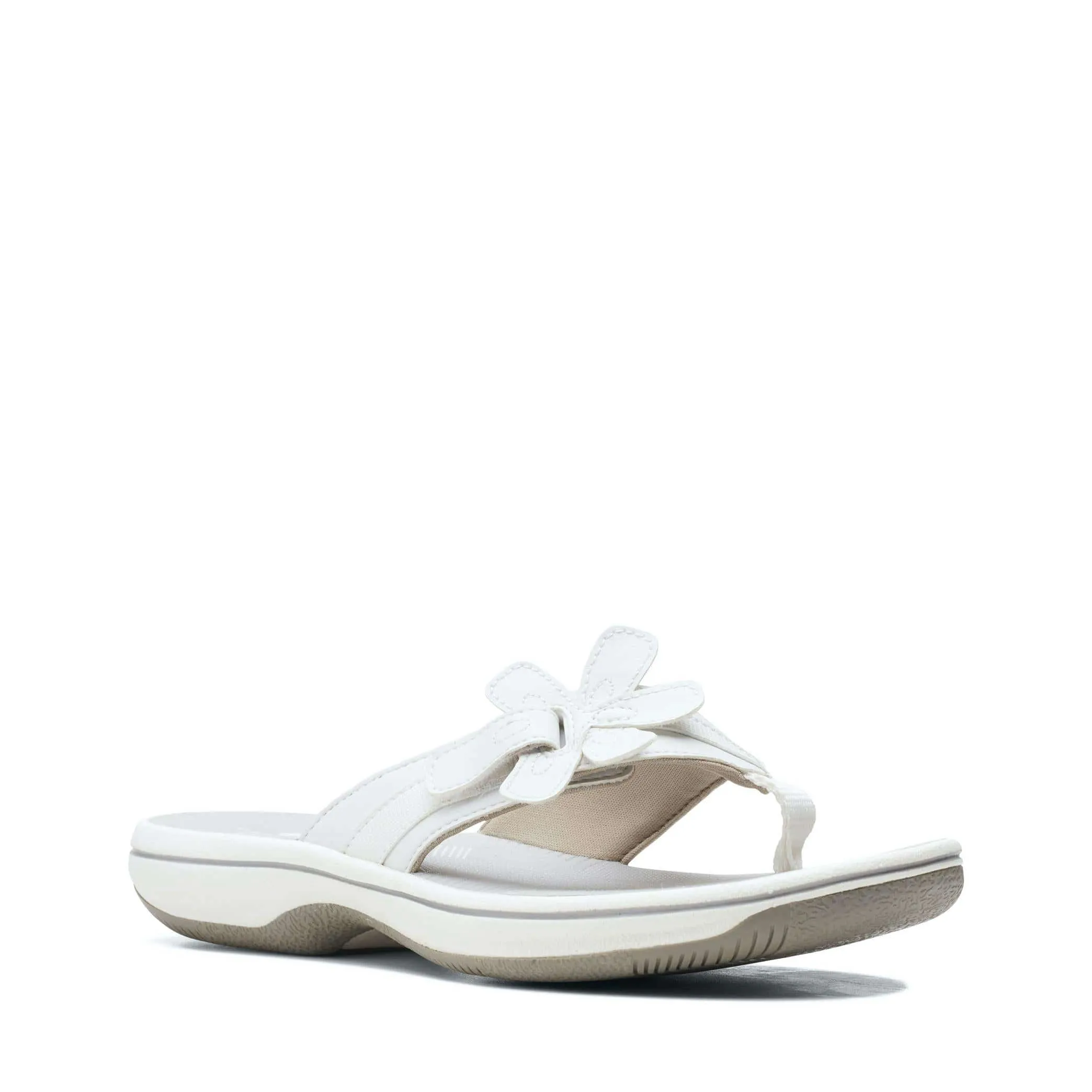 Clarks Women's Brinkley Flora Flips- White