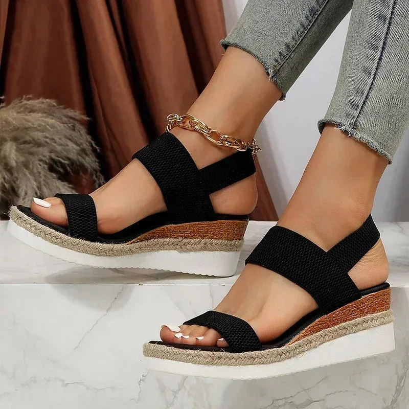 Comfortable Knitted Wedge Sandals for Women