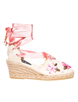 Espadrilles Valencia Crema con Flores