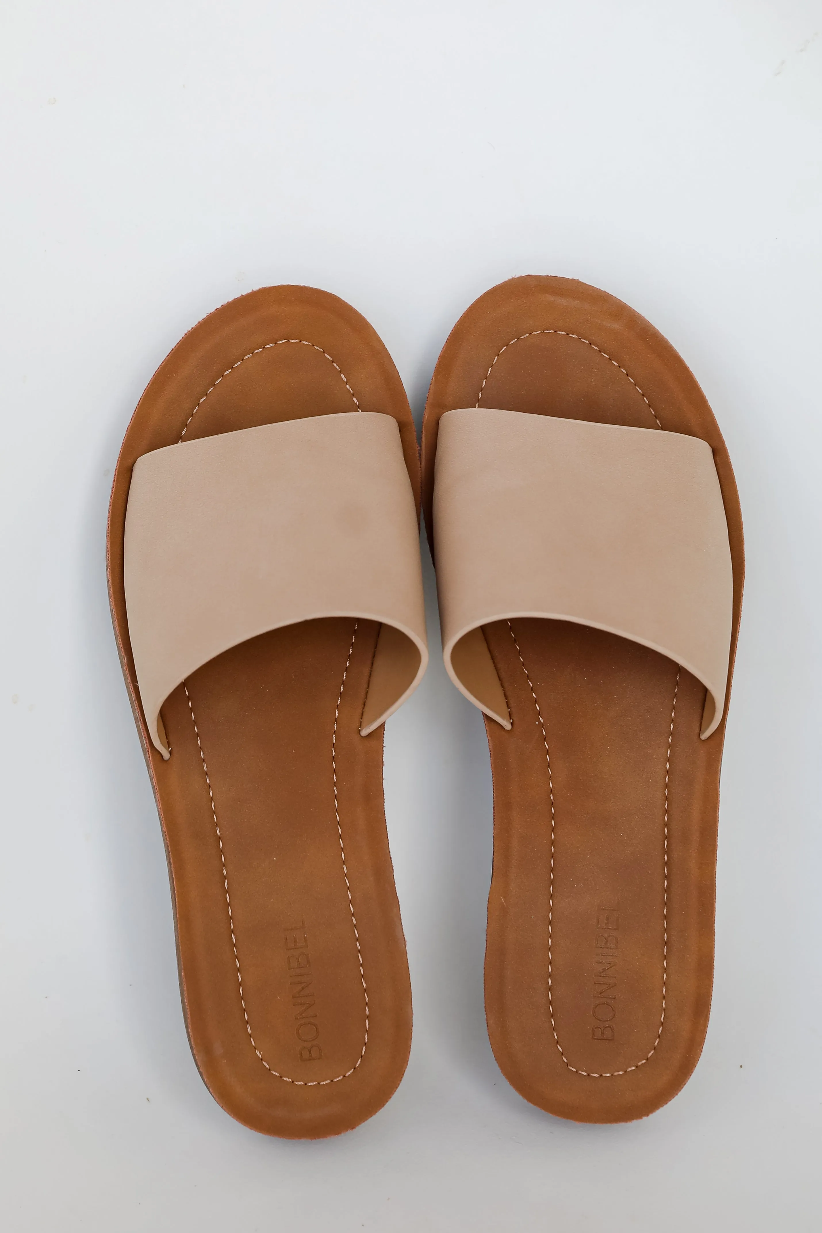 FINAL SALE - Just Wandering Nude Platform Slide Sandals - DU DEAL