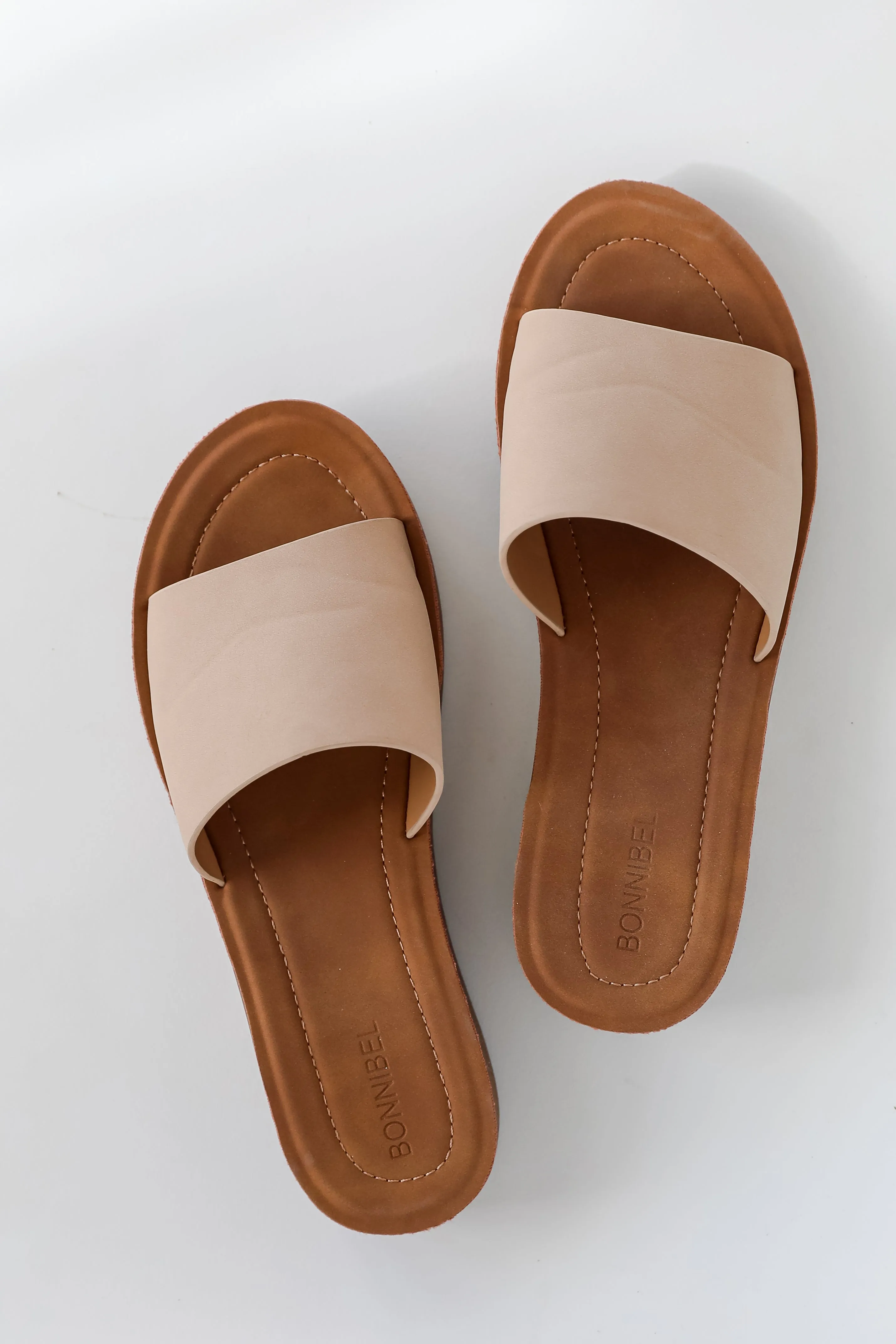 FINAL SALE - Just Wandering Nude Platform Slide Sandals - DU DEAL