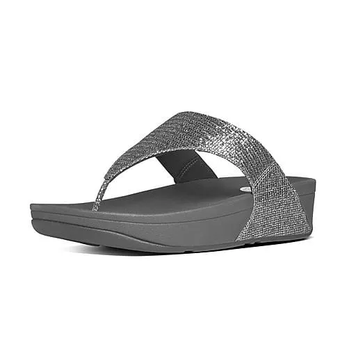 FitFlop Women's Lulu Glitter Flip Flops- Silver