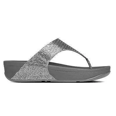 FitFlop Women's Lulu Glitter Flip Flops- Silver