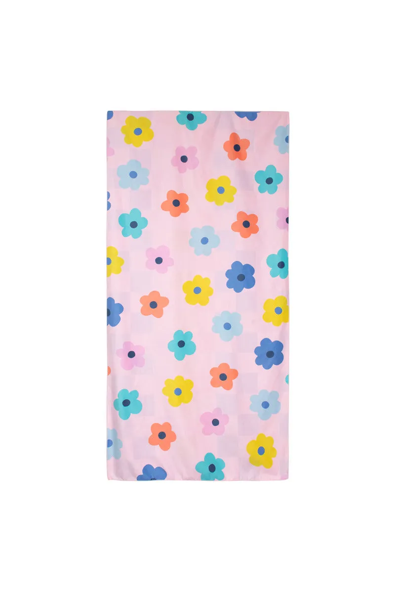 Flowers & Check Quick Dry Towel