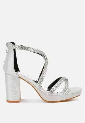 Infatuated Rhinestones Embellished Strappy Sandals