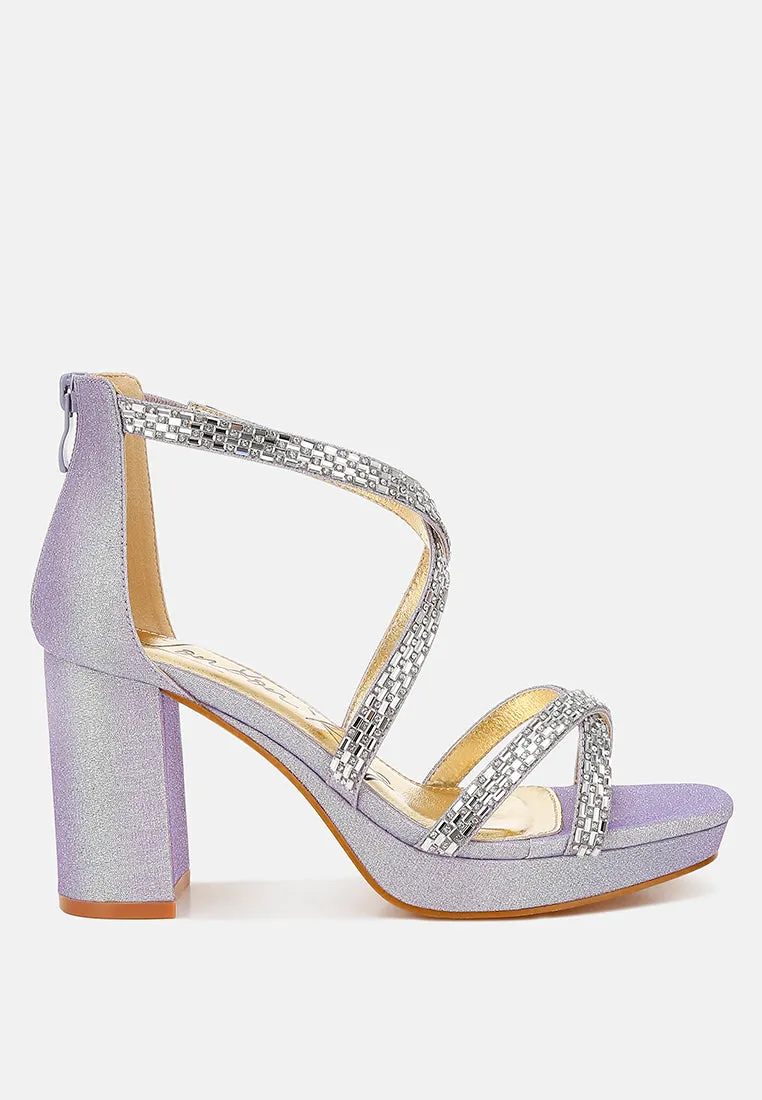 Infatuated Rhinestones Embellished Strappy Sandals