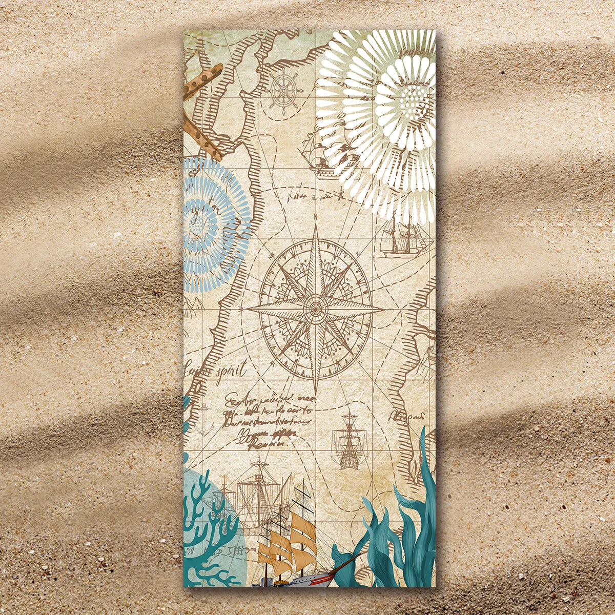 Nautical Chart Jumbo Beach Towel