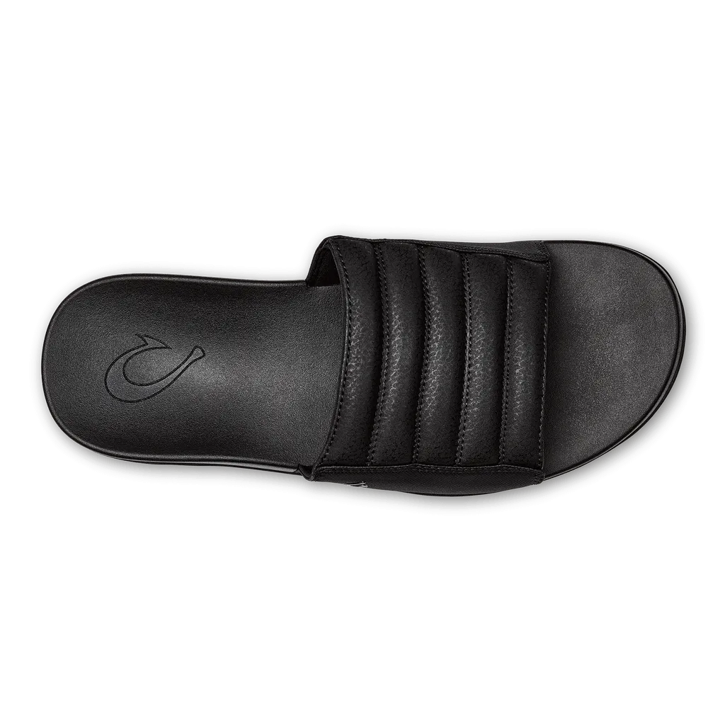 OluKai Men's Maha 'Olu Slides- Black