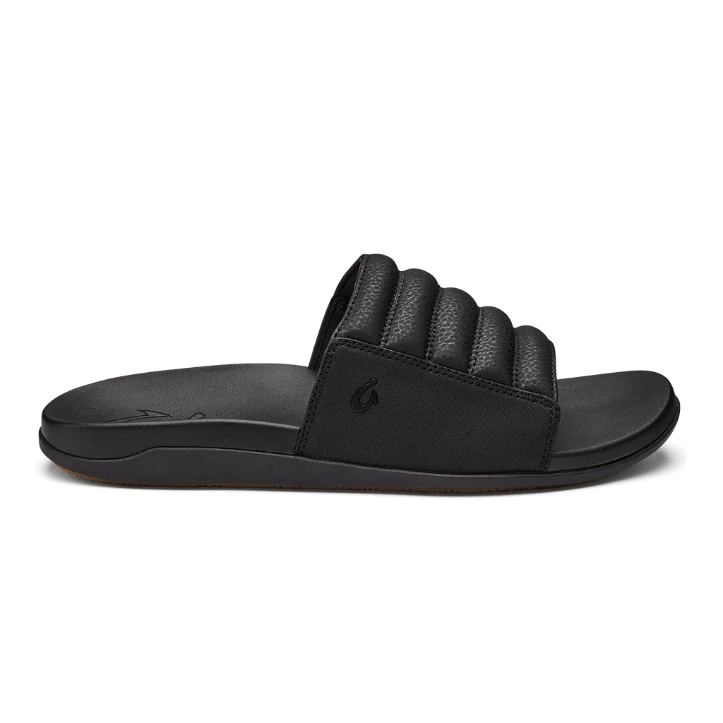 OluKai Men's Maha 'Olu Slides- Black