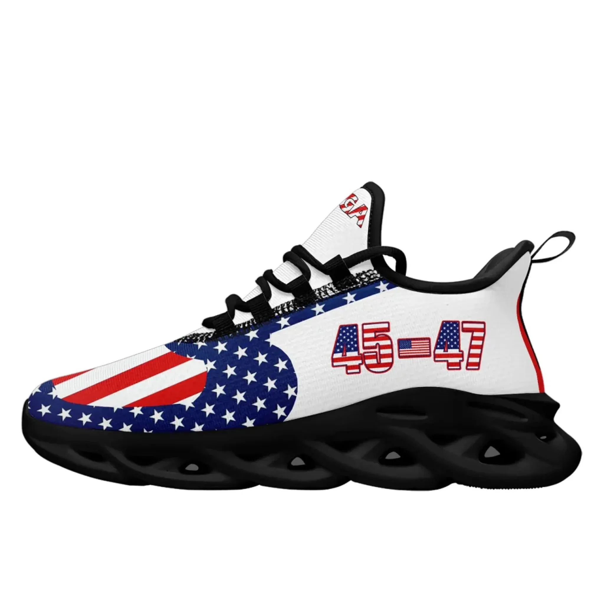 Personalized Trump 45-47 Sneakers, Custom Breathable Patriotic Shoes, Lightweight Unisex Shoes