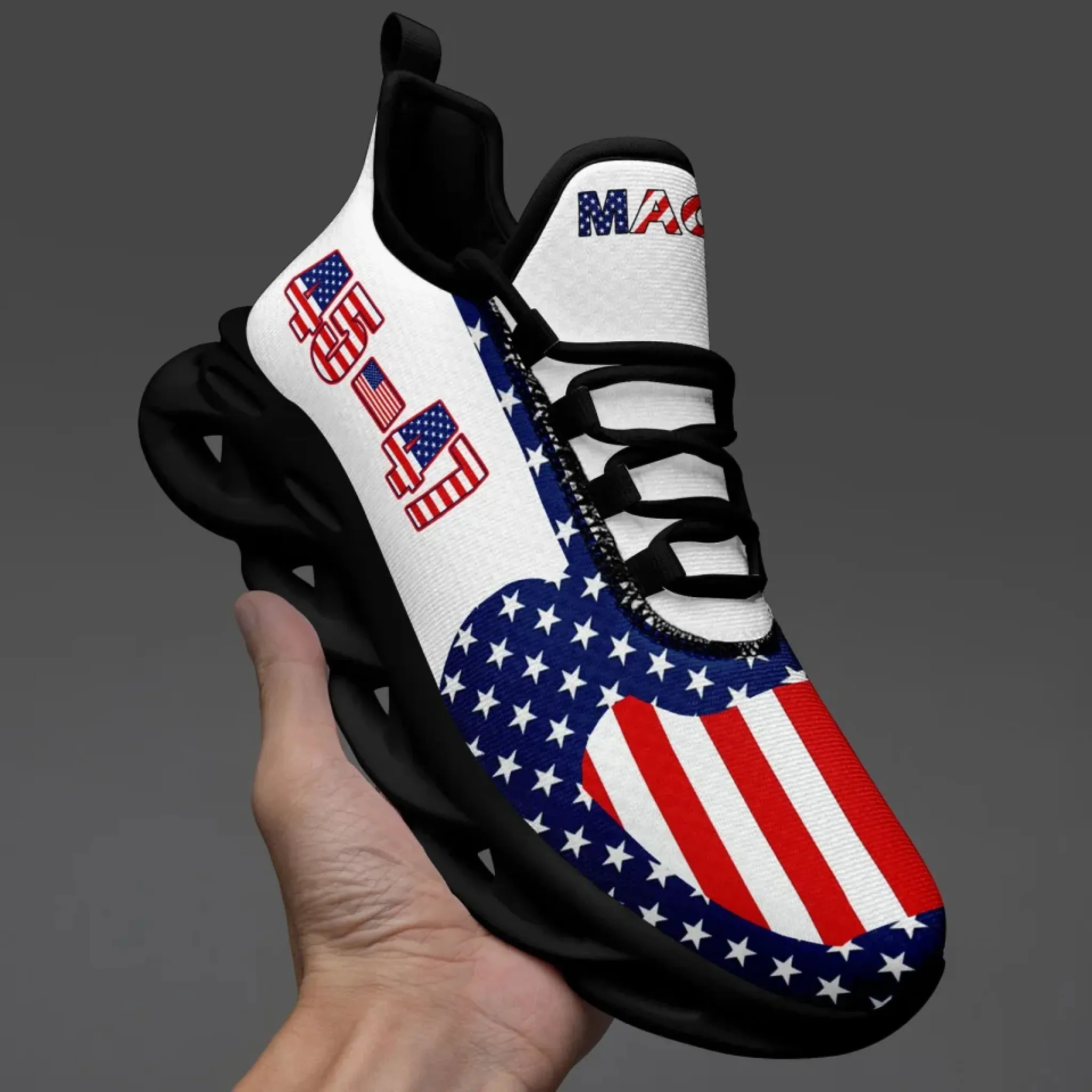 Personalized Trump 45-47 Sneakers, Custom Breathable Patriotic Shoes, Lightweight Unisex Shoes