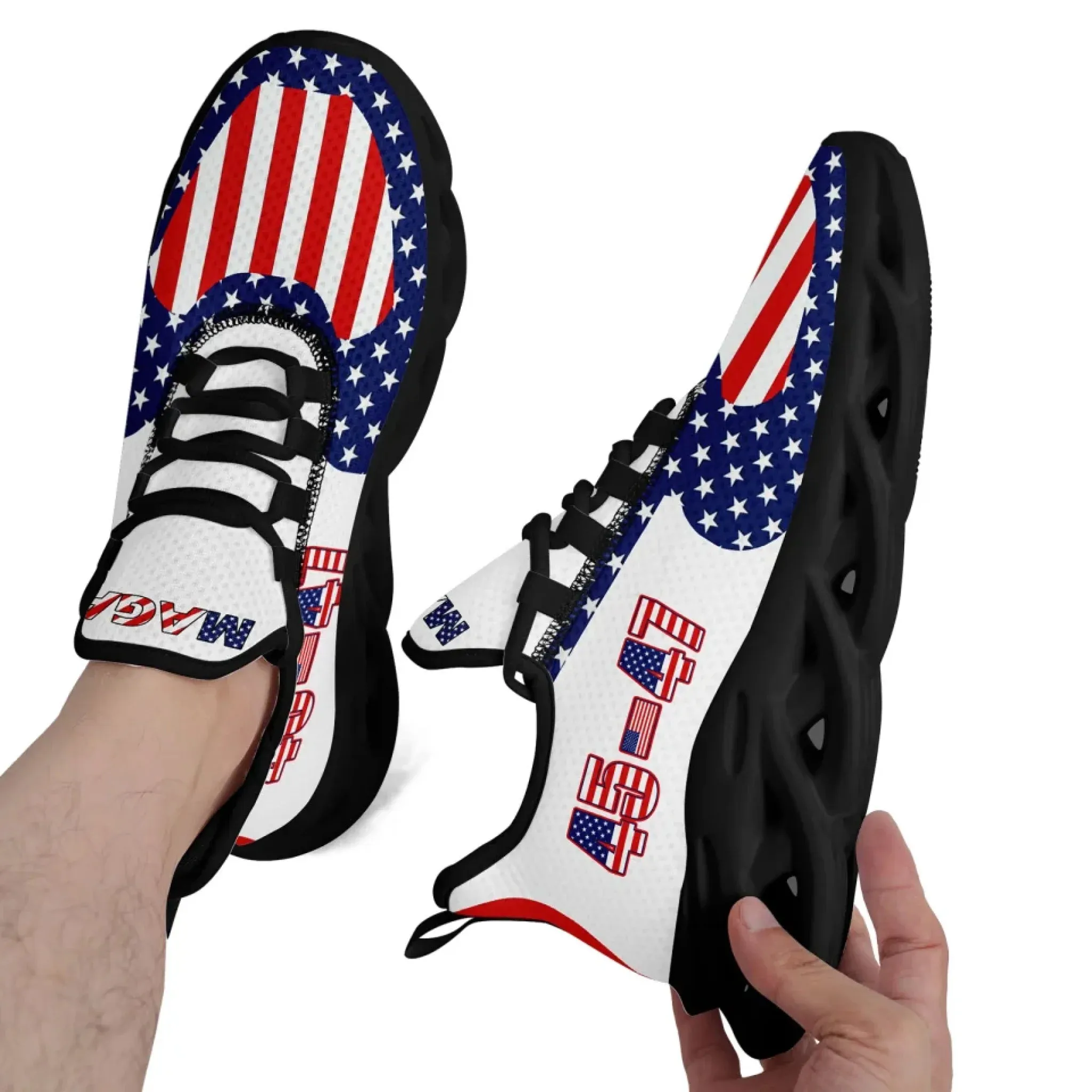 Personalized Trump 45-47 Sneakers, Custom Breathable Patriotic Shoes, Lightweight Unisex Shoes