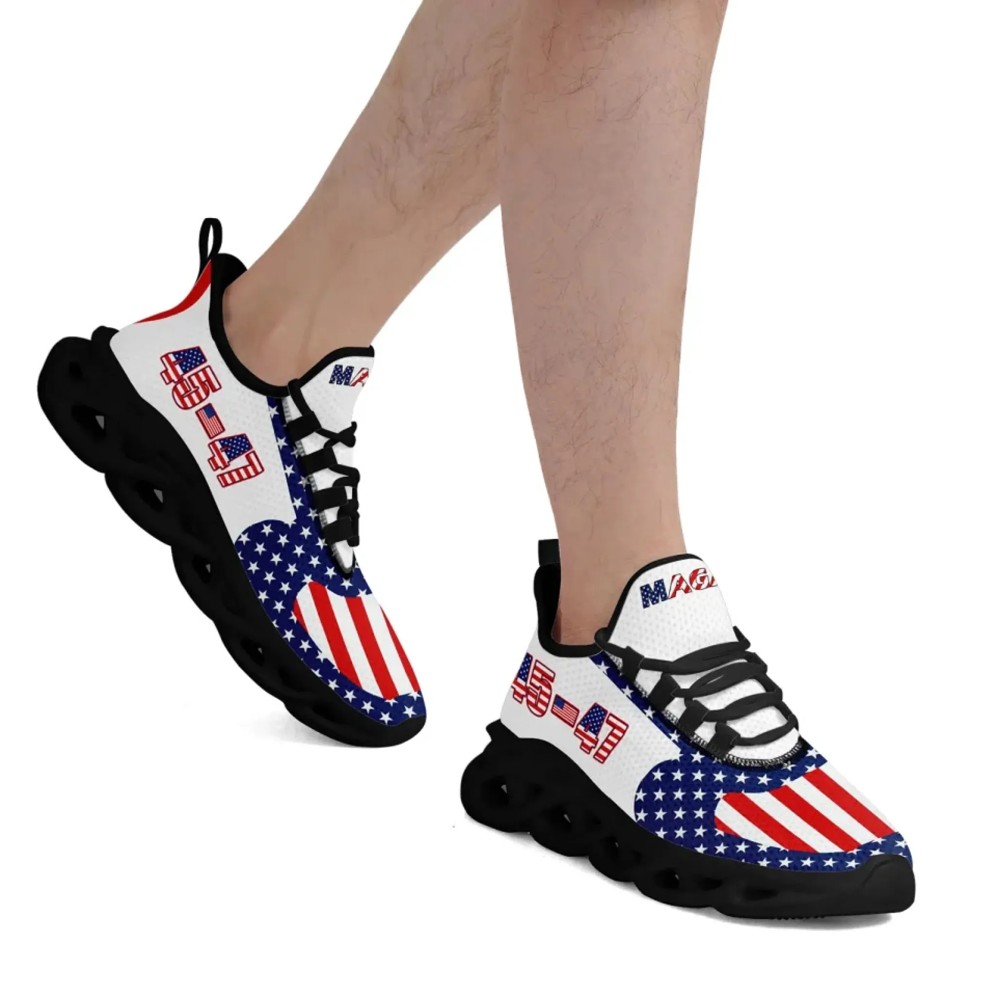 Personalized Trump 45-47 Sneakers, Custom Breathable Patriotic Shoes, Lightweight Unisex Shoes