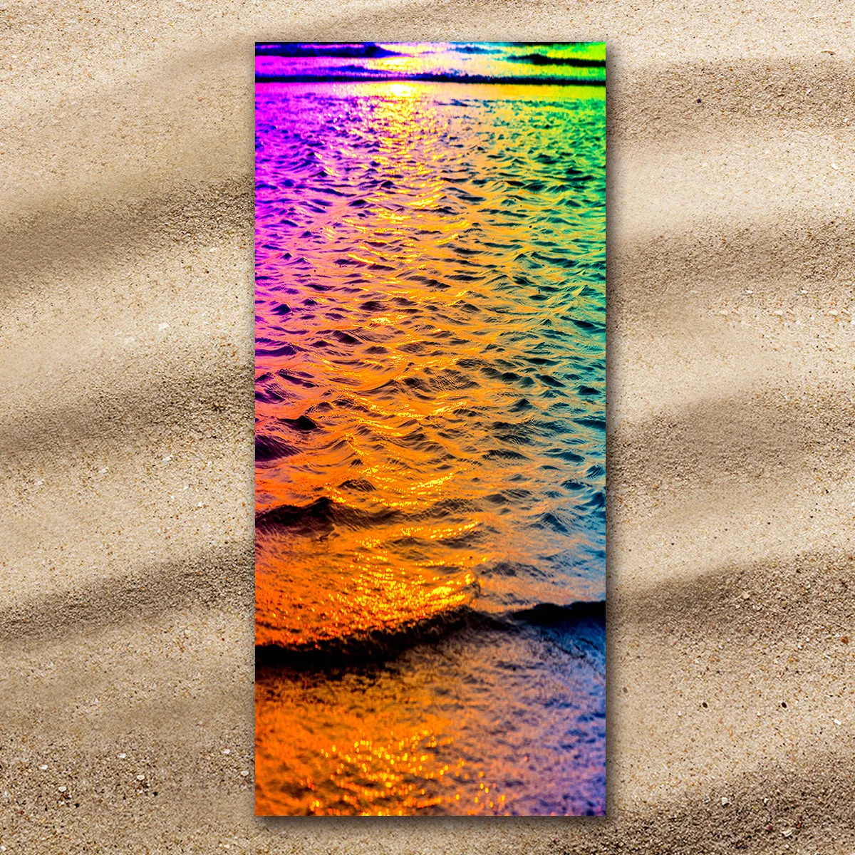 Rainbow Waves Jumbo Beach Towel