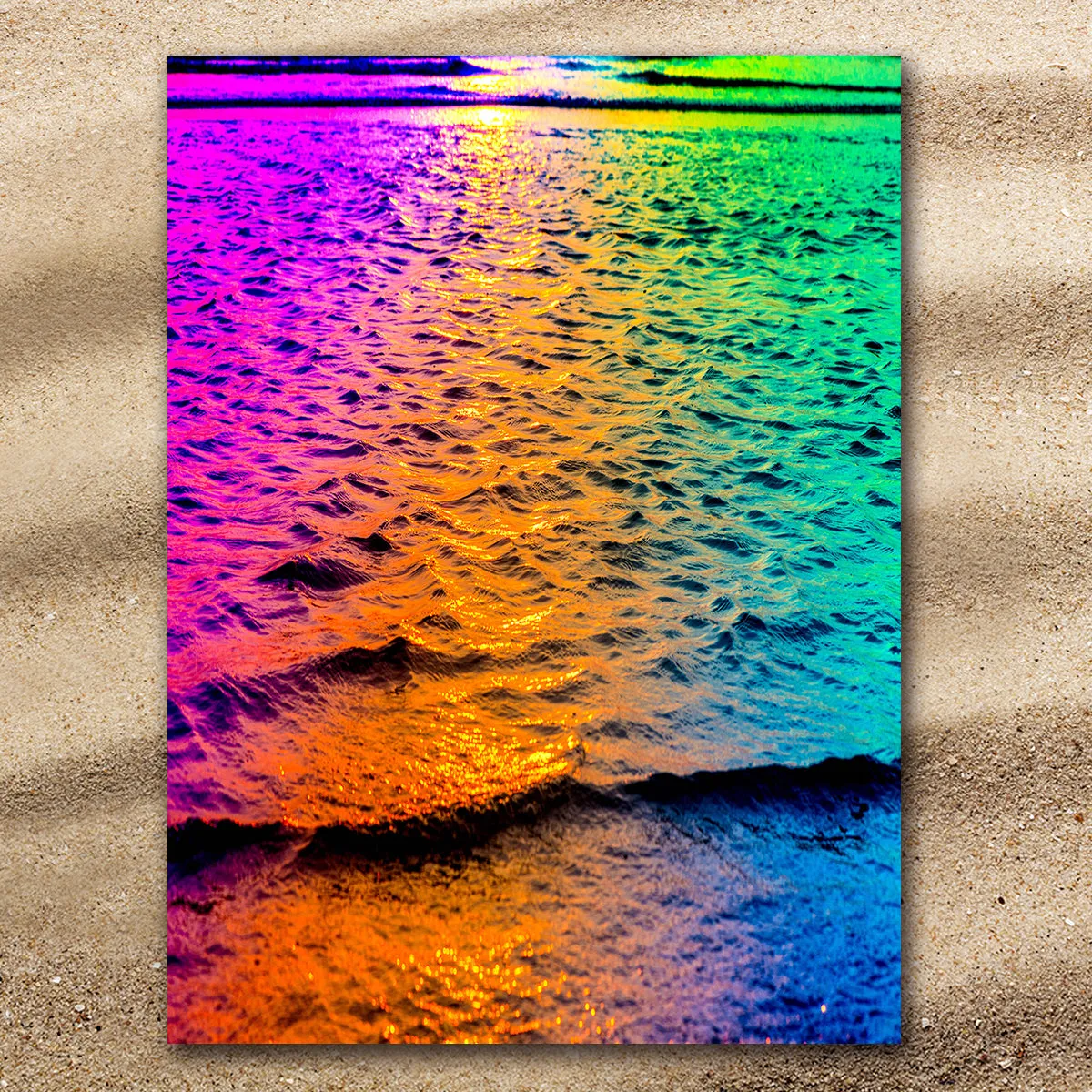 Rainbow Waves Jumbo Beach Towel