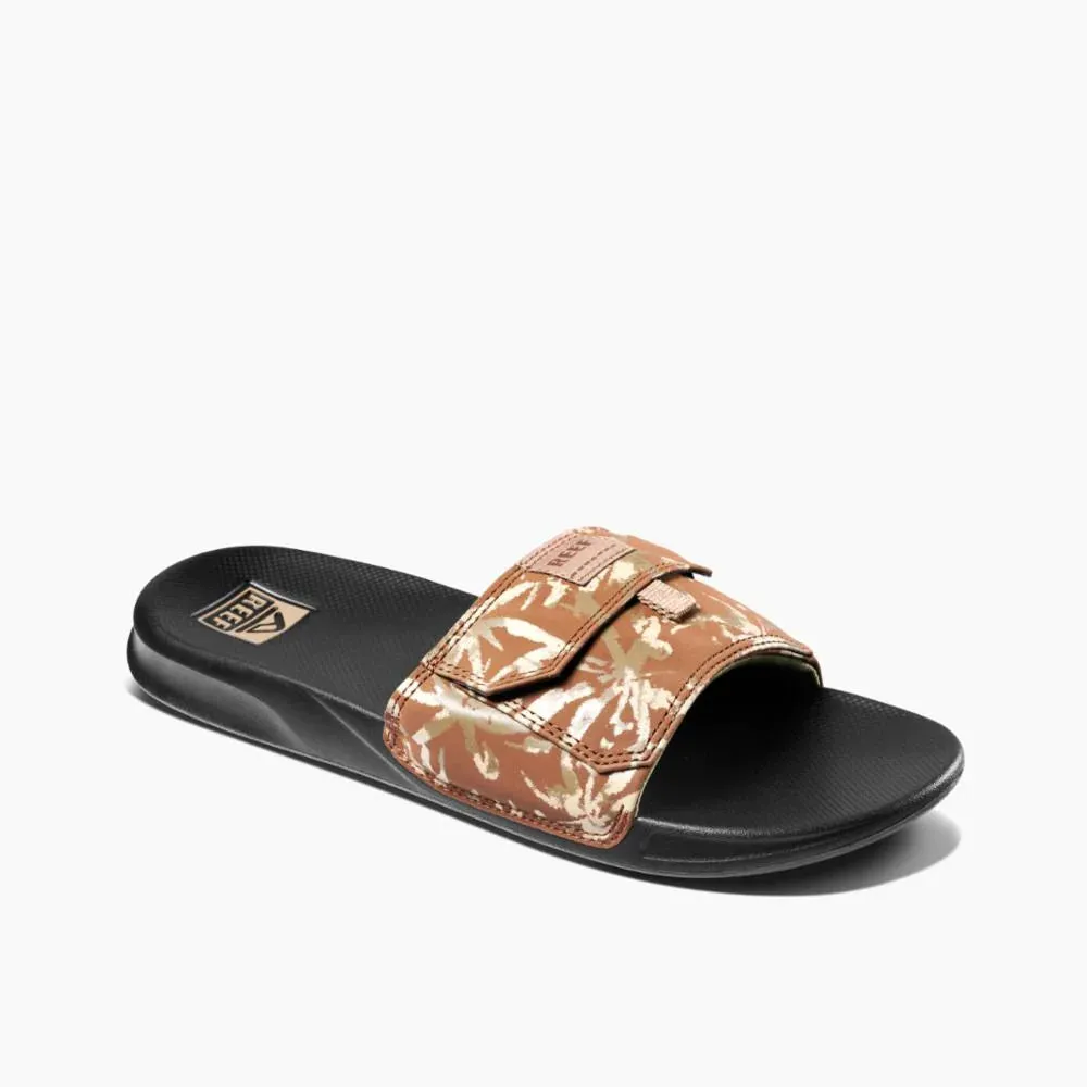 REEF MENS REEF STASH SLIDE CAMO PALMS