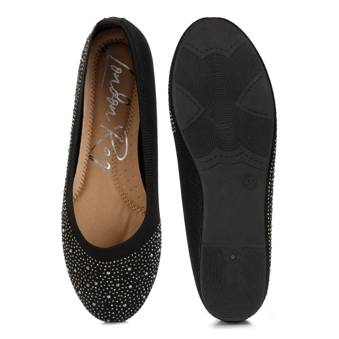 Rhinestones Embellished Ballet Flats