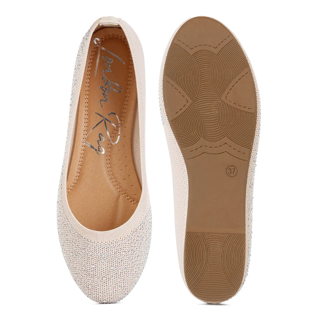 Rhinestones Embellished Ballet Flats