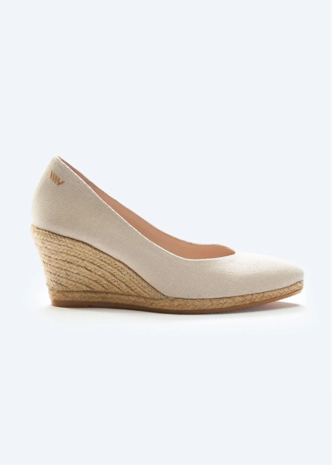 Roses Canvas V Cut Espadrille Wedges