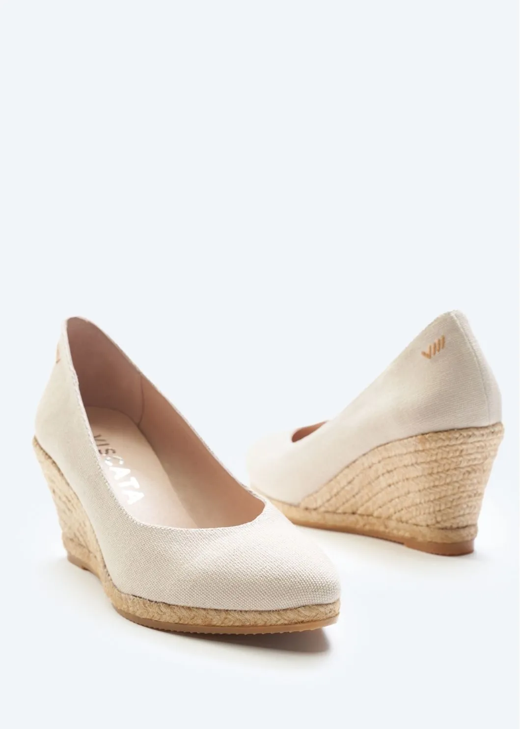 Roses Canvas V Cut Espadrille Wedges