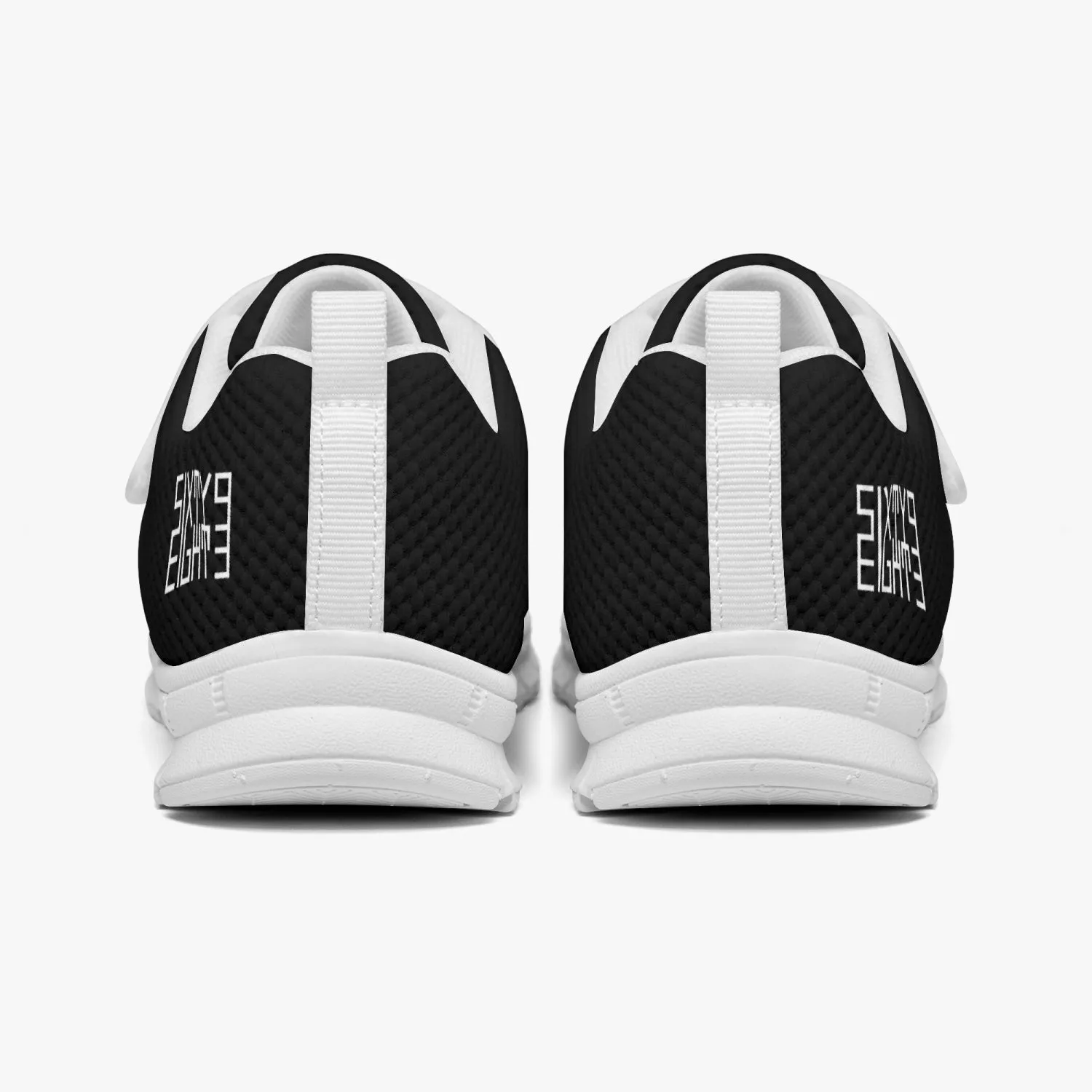 Sixty Eight 93 Logo White Black Kids Lightweight Velcro Shoe