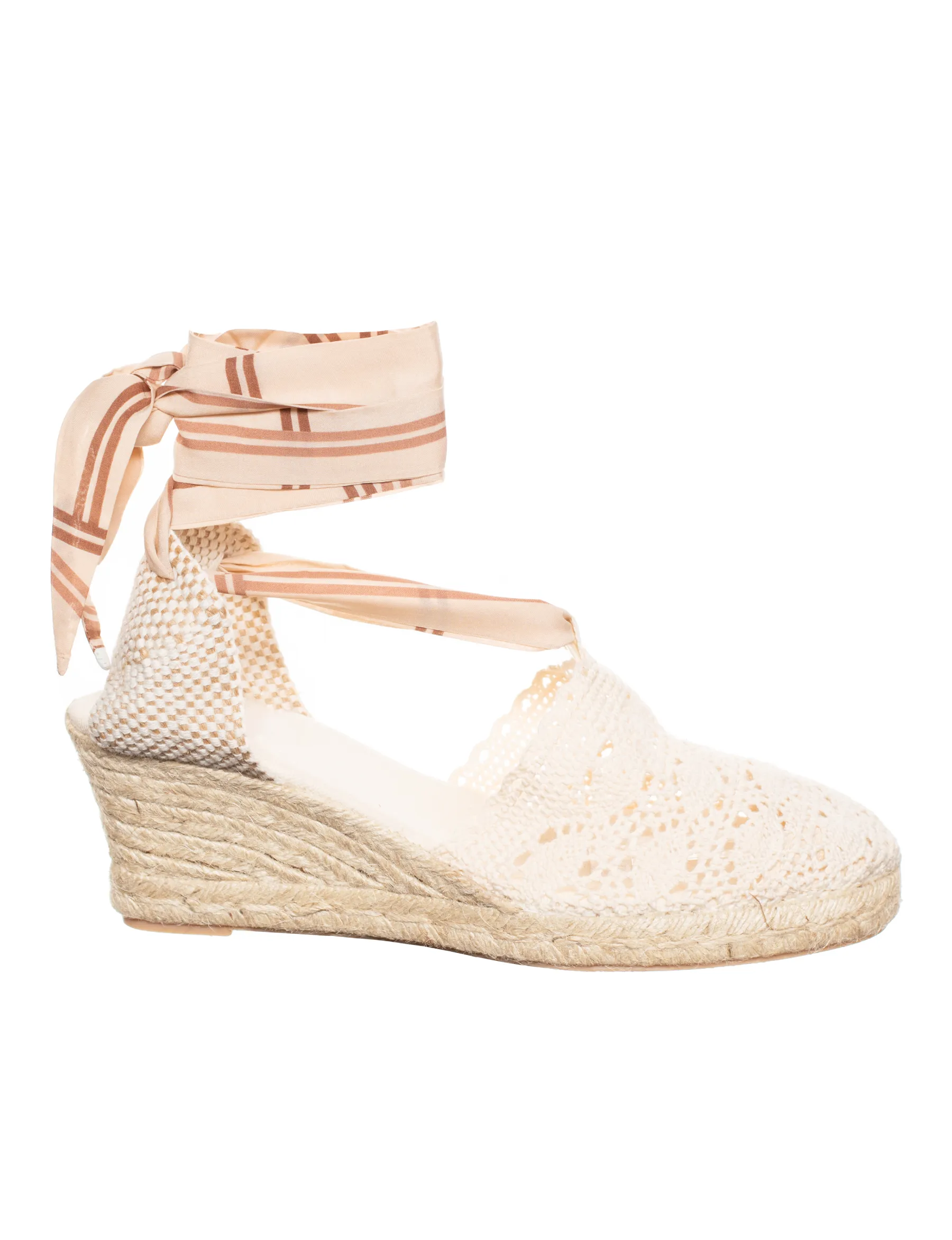 Valencia Ganchillo Cream Wedge