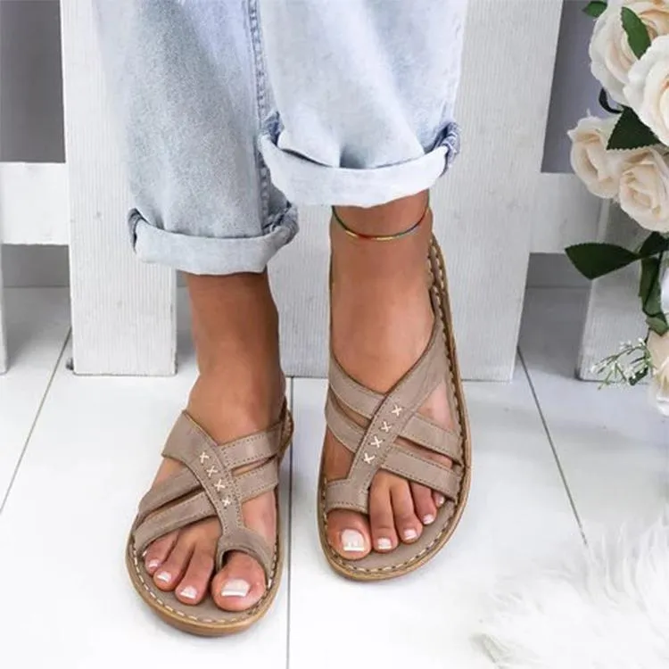 Women summer casual wedge peep toe slide sandals